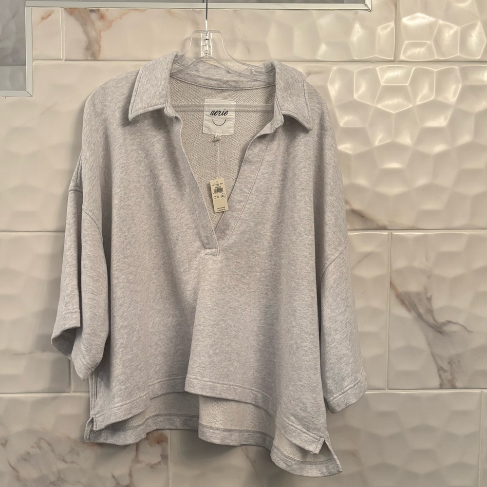 Aerie Gray Oversized Sweatshirt